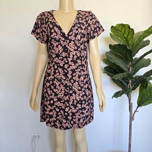 NEW Volcom Crunk Punk Dress SPN Size M Floral Black Pink Color Women's Vacation